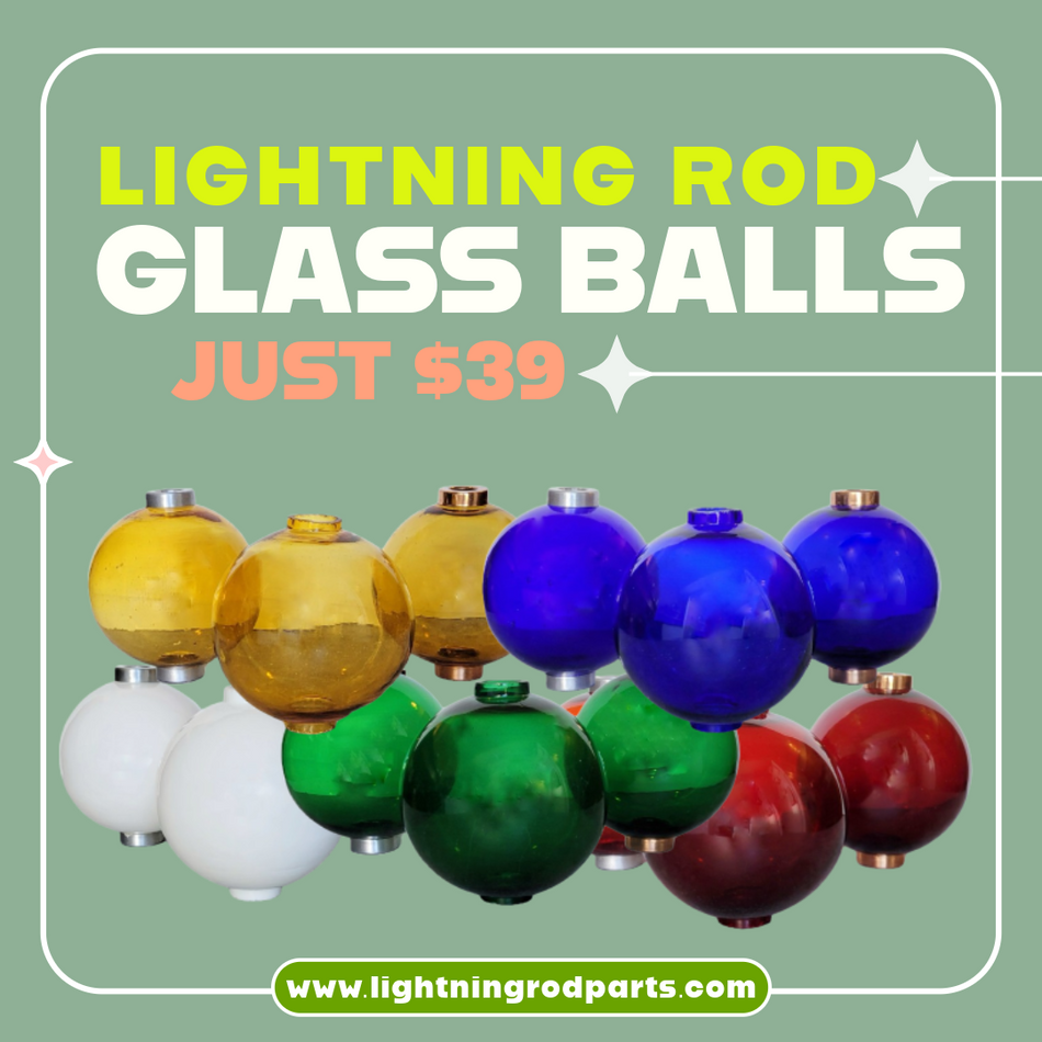 Handblown Smooth Glass Lightning Rod Balls
