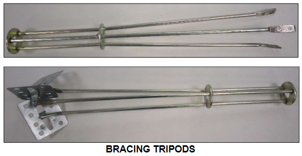 Steel Braces for Lightning Rods