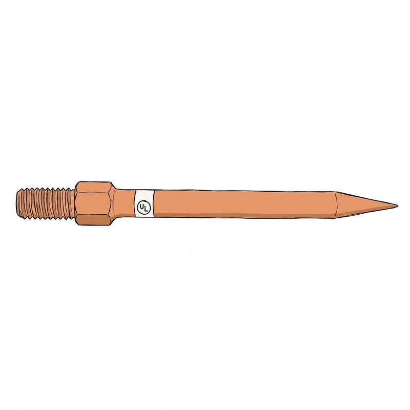 Threaded Tubular Copper Air Terminals